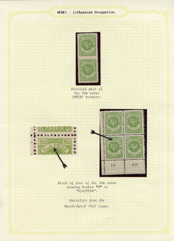 Lot 840 - germany germany - memel - Corbitts Sale #151 Lot 840 - germany germany - memel - Corbitts Sale #151