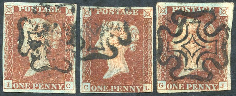 Lot 1904 - 1841 reds from black plates - Corbitts Sale #152 Lot 1904 - 1841 reds from black plates - Corbitts Sale #152