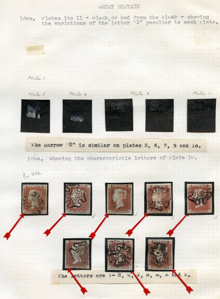 Lot 1809 - 1841 reds from black plates - Corbitts Sale #155 Lot 1809 - 1841 reds from black plates - Corbitts Sale #155
