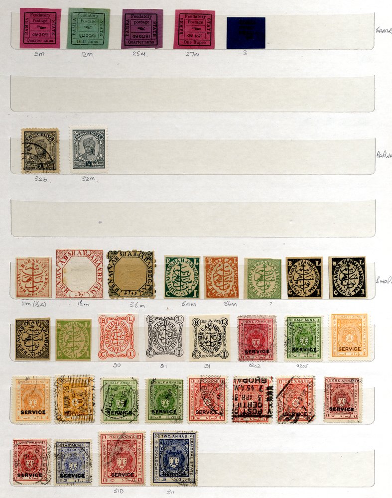 Lot 839 - World Stamps indian feudatory states -  Corbitts Sale #162