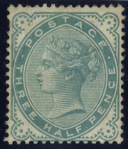 1880 1&frac12;d blue green Colour Trial SG167