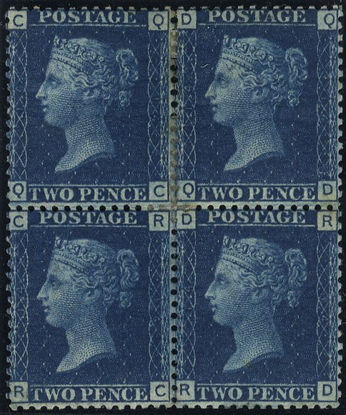 1869 2d Plate 14 Mint block of four SG46