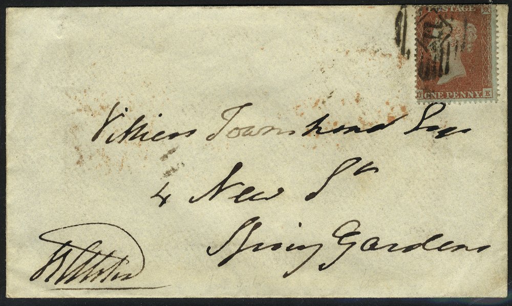 1851 1d Archer Perf on cover