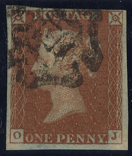 1841 penny red distinctive Norwich Maltese Cross