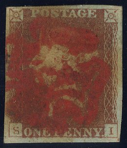 1841 penny red bold red Maltese Cross
