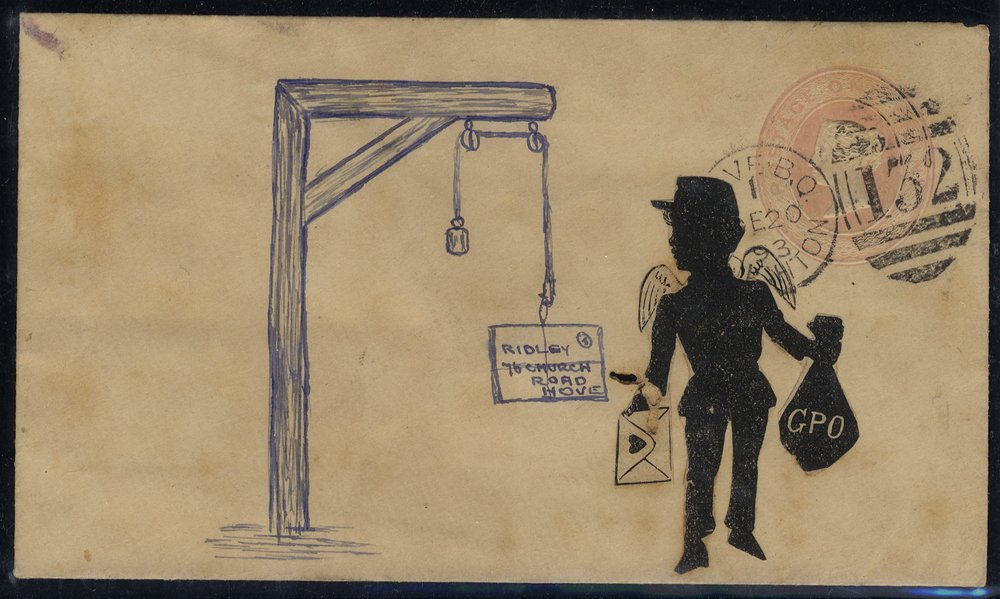 1893 stationery envelope illustrated used in Brighton