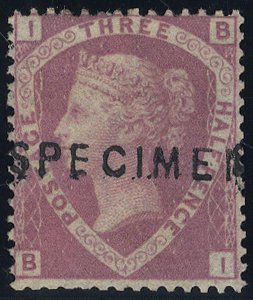 1860 Unissued 1&frac12;d SPECIMEN SG53as