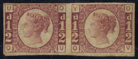 1870 &frac12;d Plate 1 Imperforate air SG49a