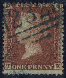1855 1d SGC6(4) brown - rose - blue cancel