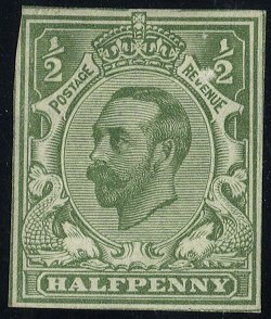 1911-12 &frac12;d Die Proof Colour Trial
