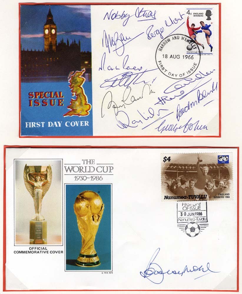 1966 World Cup Winners complete set of 11 signatures