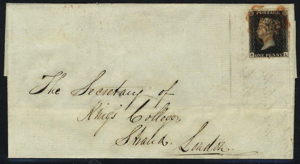 1840 cover from Leeds to London - Pl.5 EL, Leeds red Maltese Cross