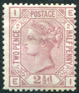1875 Wmk Anchor 2&frac12;d rosy mauve Plate 2, fine M
