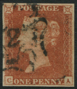 1841 1d red brown CA