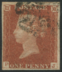 1841 1d red brown Plate 21 PJ