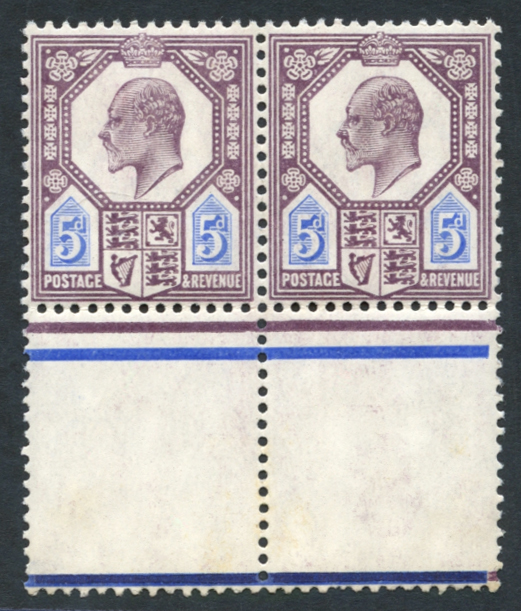 1906 5d slate-purple & ultramarine, UM pair, SG.244