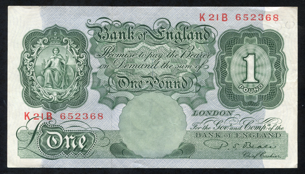 1950 Beale £1 green, VF++, Dugg B268.