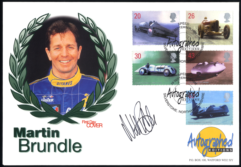 BRUNDLE, MARTIN (Formula One Racing Driver) signature on first day cover