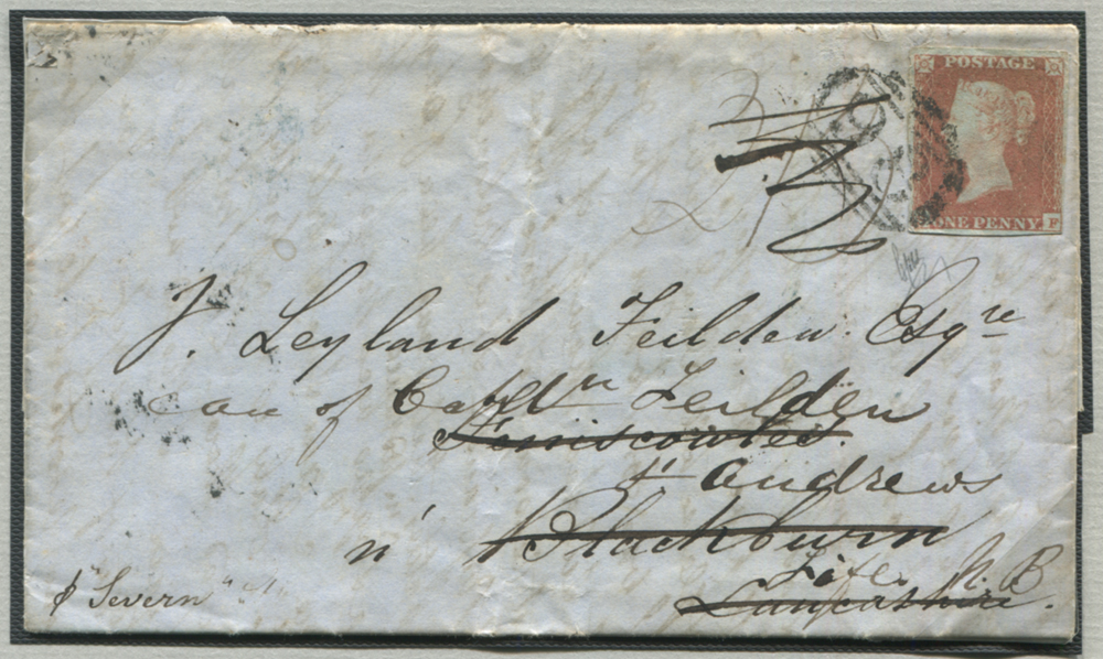 1849 incoming entire from Havana, Cuba re-directed from Blackburn to Fife