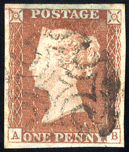 1841 1d red-brown - Plate 18 AB