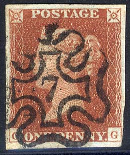1841 1d red-brown OG