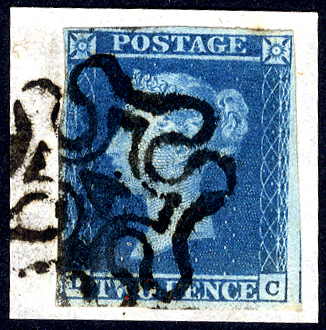 1841 2d blue - Plate 3 TC