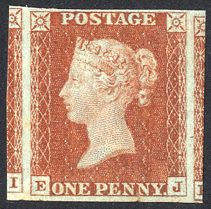1841 1d red-brown EJ