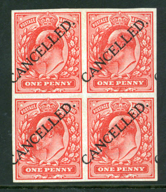 1911 Harrison 1d perf block of four