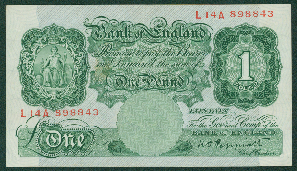 1934 Peppiatt £1 (L14A 898843)