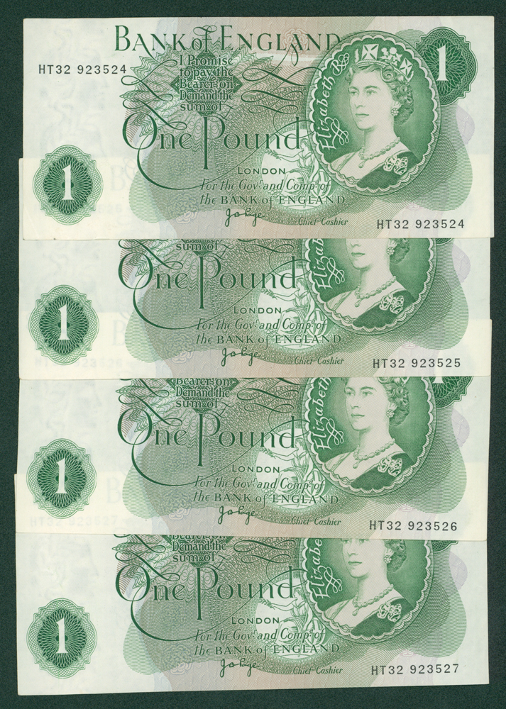 1970 Page £1, consecutive (4)