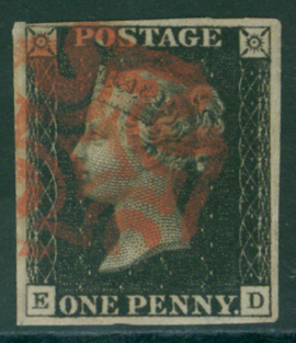 1840 1d black Plate 6 ED