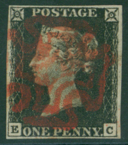 1840 1d black Plate 4 EC
