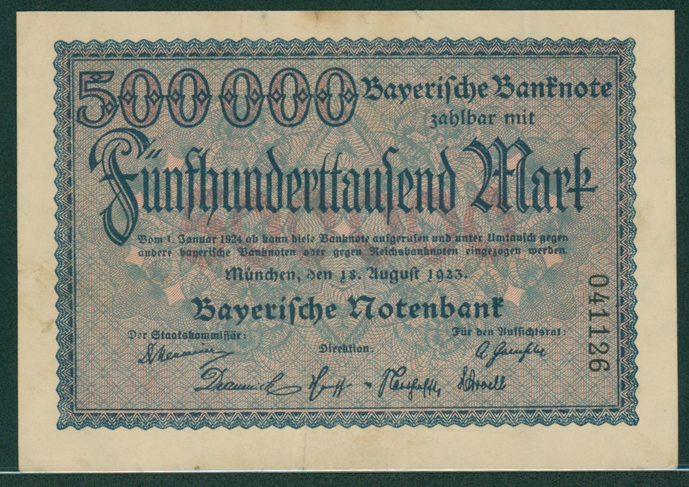 Germany Bayerische Notenbank 1923 500,000 mark