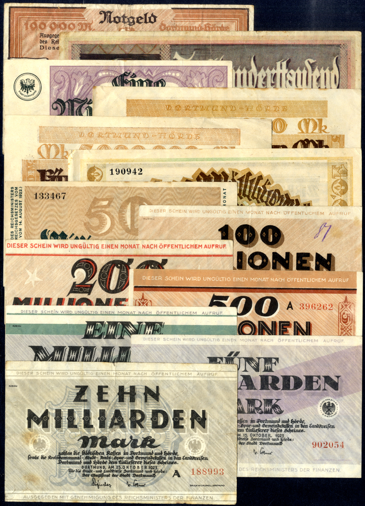 Germany - Notgeld 1923 Dortmund 100 Thousand - 10 Billion Marks