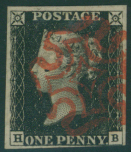1840 1d black Plate 4 HB