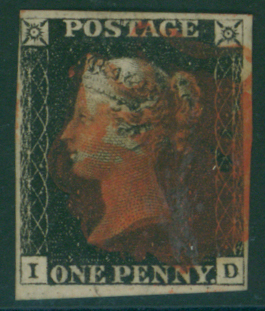 1840 1d black Plate 4 ID