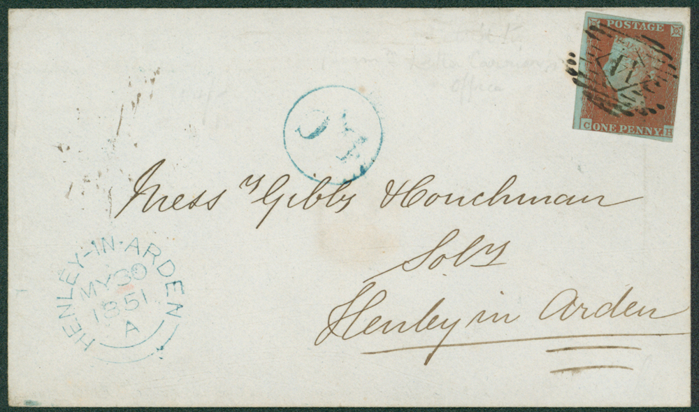 1841 envelope from London to Henley-in-Arden
