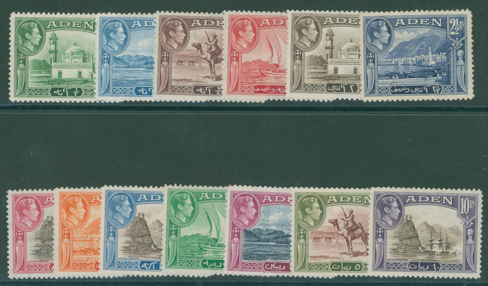 1939-48 set of 13 to 10r sepia & violet