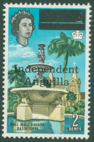 1967 St Kitts-Nevis stamp optd "Independent Anguilla" 2c