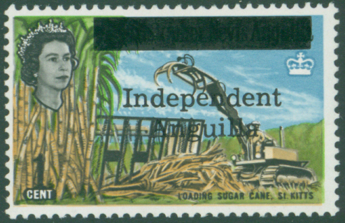 1967 St Kitts-Nevis stamp optd 'Independent Anguilla'