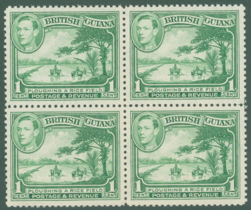 1938-52 perf 12&frac12; 1c block of 4