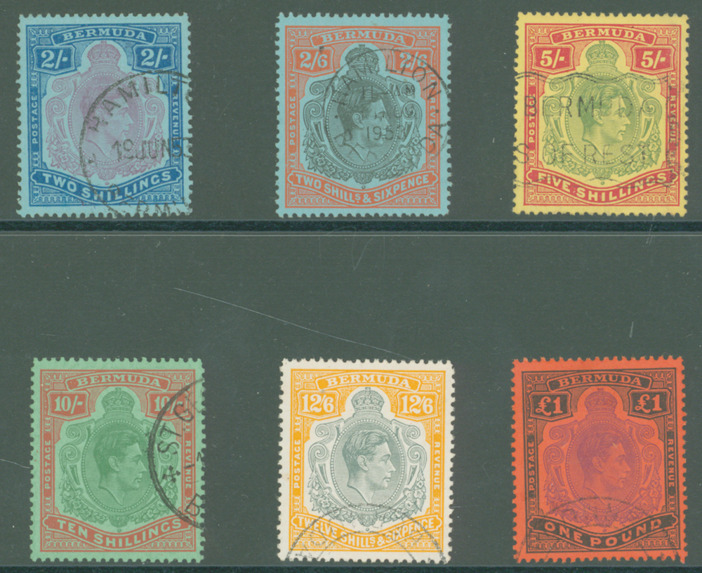 1938-53 perf 13 'set' of 6 to £1