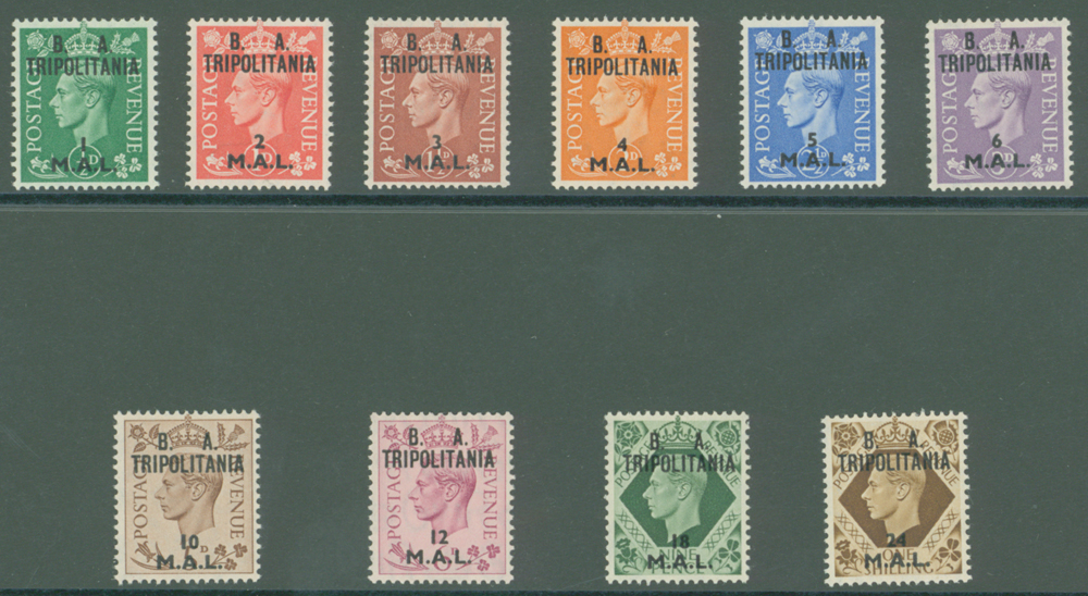 1950 BA short set of 10 to 24l on 1s