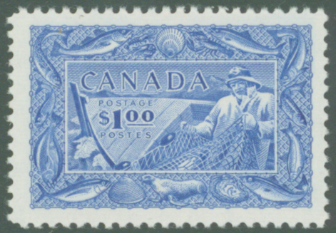 1951 $1 ultramarine (Fisherman)