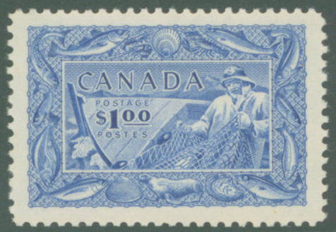 1951 $1 ultramarine (Fisherman)