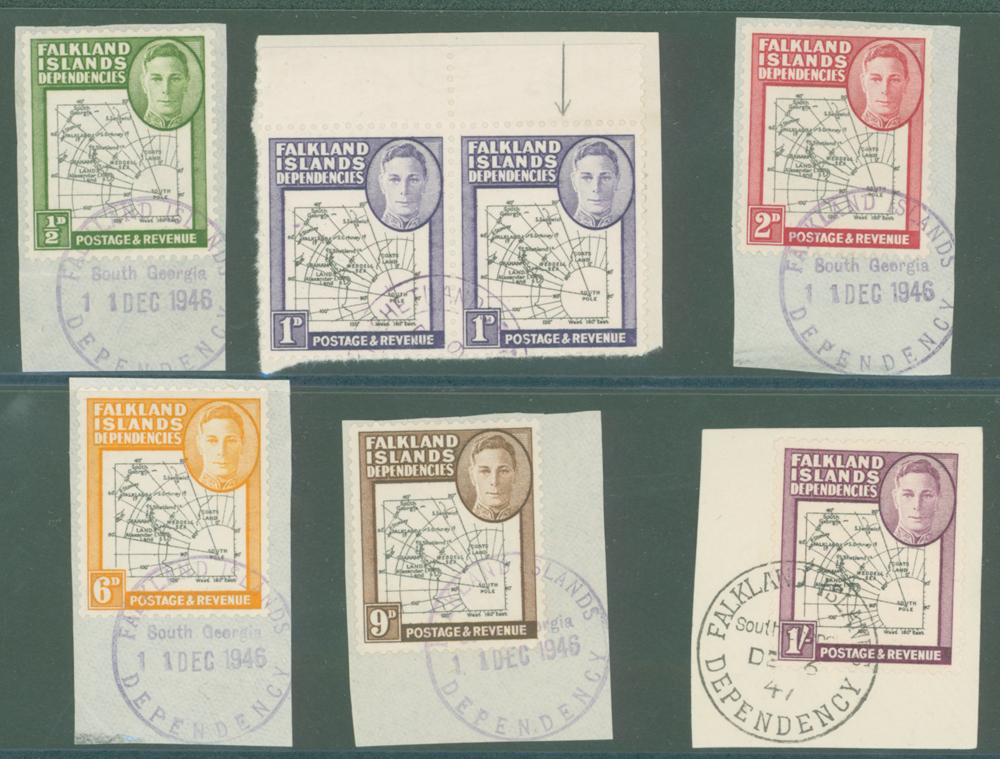 1946-49 thick map, part set of 6 to 1s black and purple