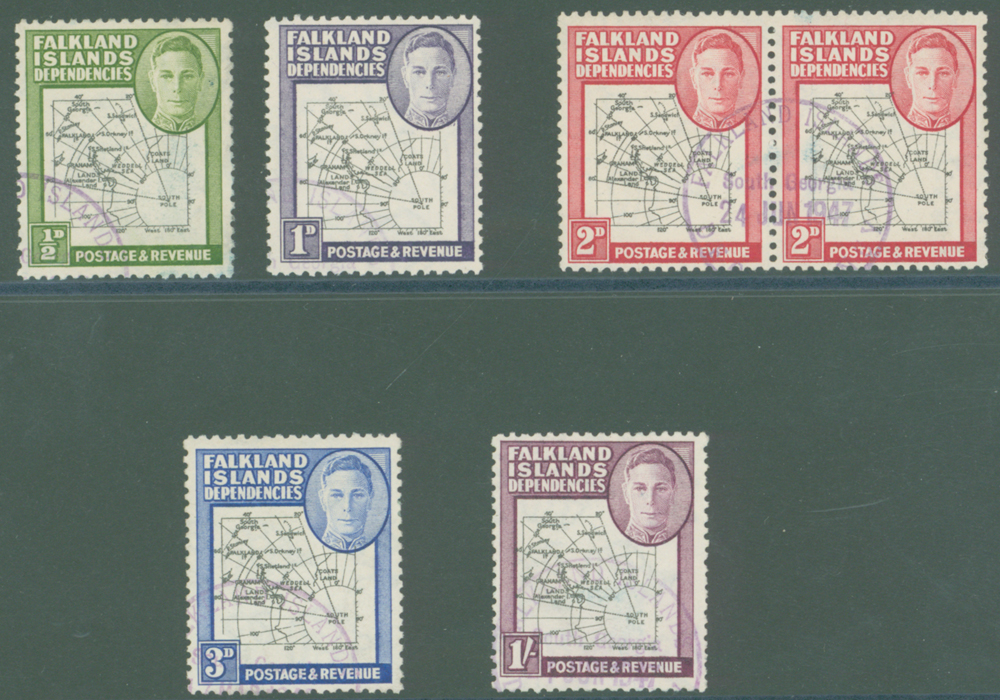1946-49 thick map, part set of 5 to 1s black and purple