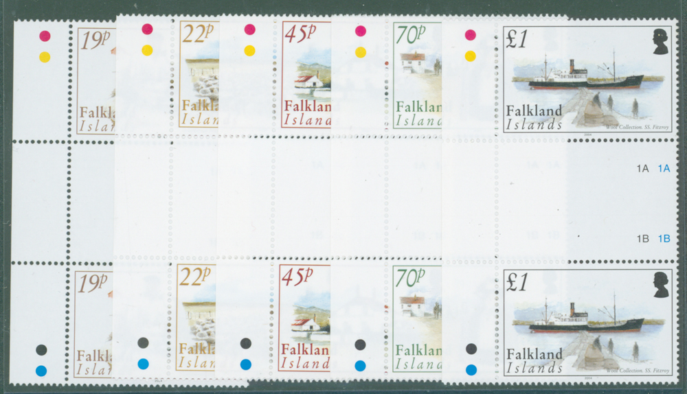 2004 History of Sheep Farming in the Falklands gutter pairs set of 5