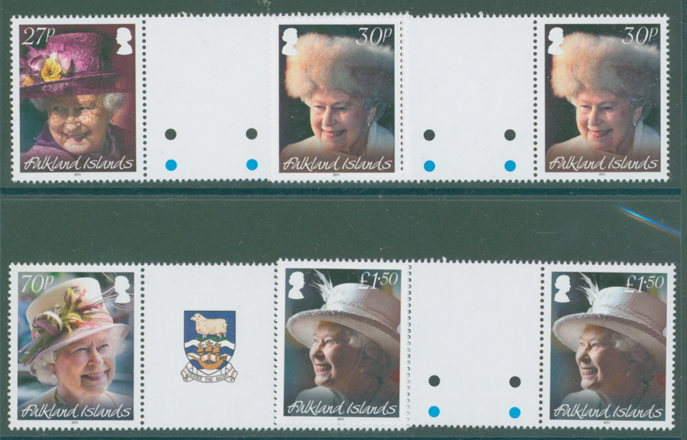 2011 85th Birthday of Queen Elizabeth II gutter pairs set of 4