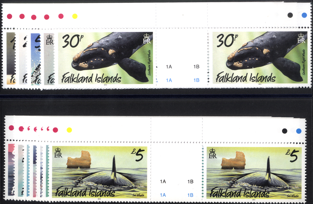 2012 Whales and Dolphins gutter pairs set of 12